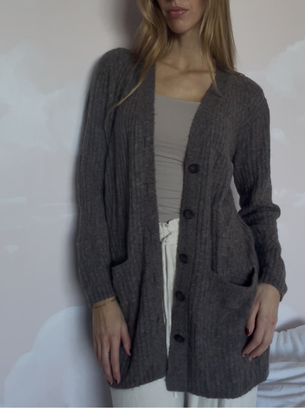 Abercrombie & Fitch Ribbed Button-Up Cardigan